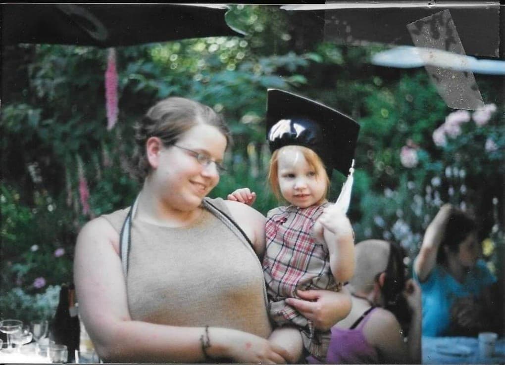 The author with her daughter, Kaelynn, at her graduation from the University of Oregon in June 2003.
(Courtesy)