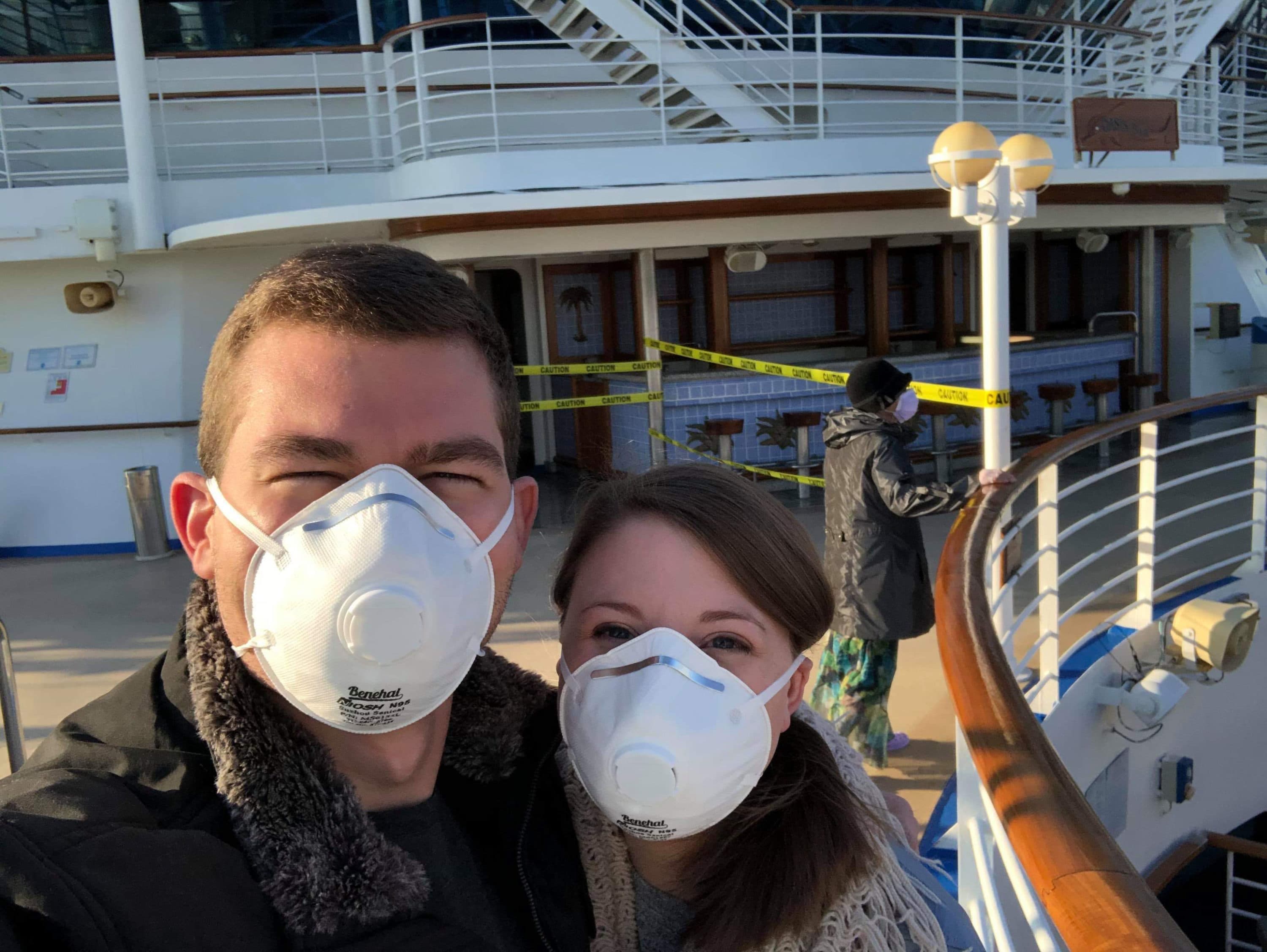 Rachel and Tyler Torres on the Diamond Princess. (Courtesy of Rachel Torres)