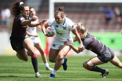 Kristi Kirshe was a standout for the U.S. during the 2019 HSBC World Rugby Women's Sevens Series. (Mike Lee/KLC Fotos for World Rugby)