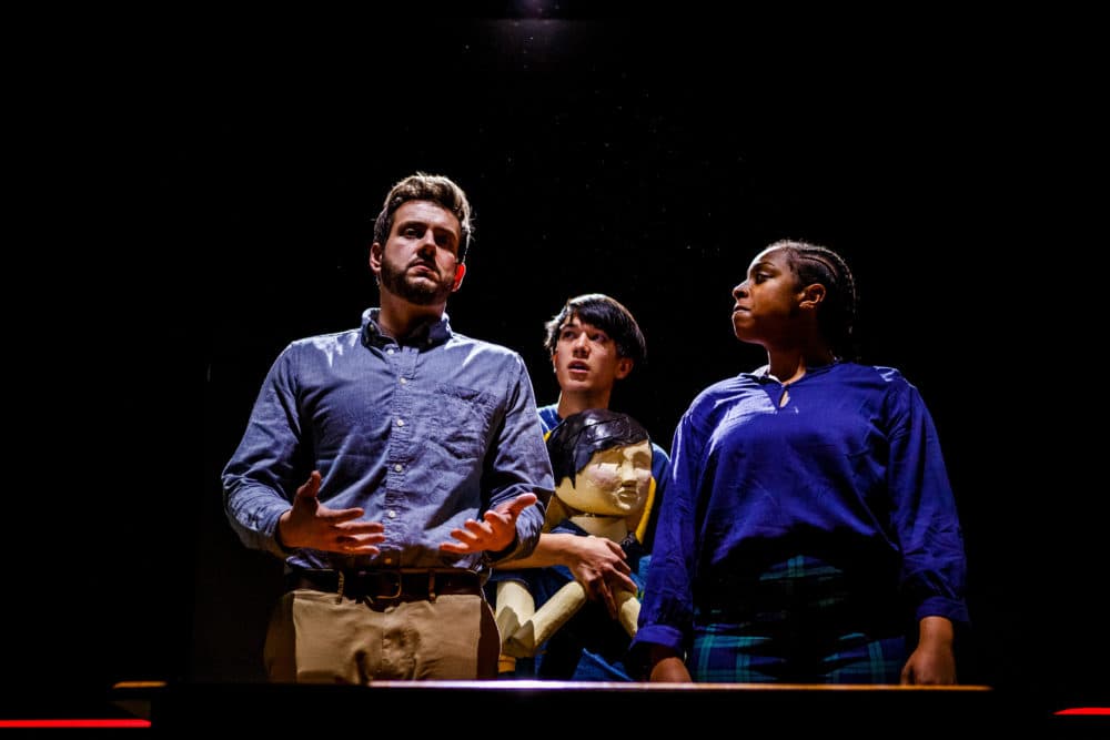 Left to right, Greg Maraio, Minh-Anh Day and Tonasia Jones in &quot;Wolf Play.&quot; (Courtesy Andrew James Wang)