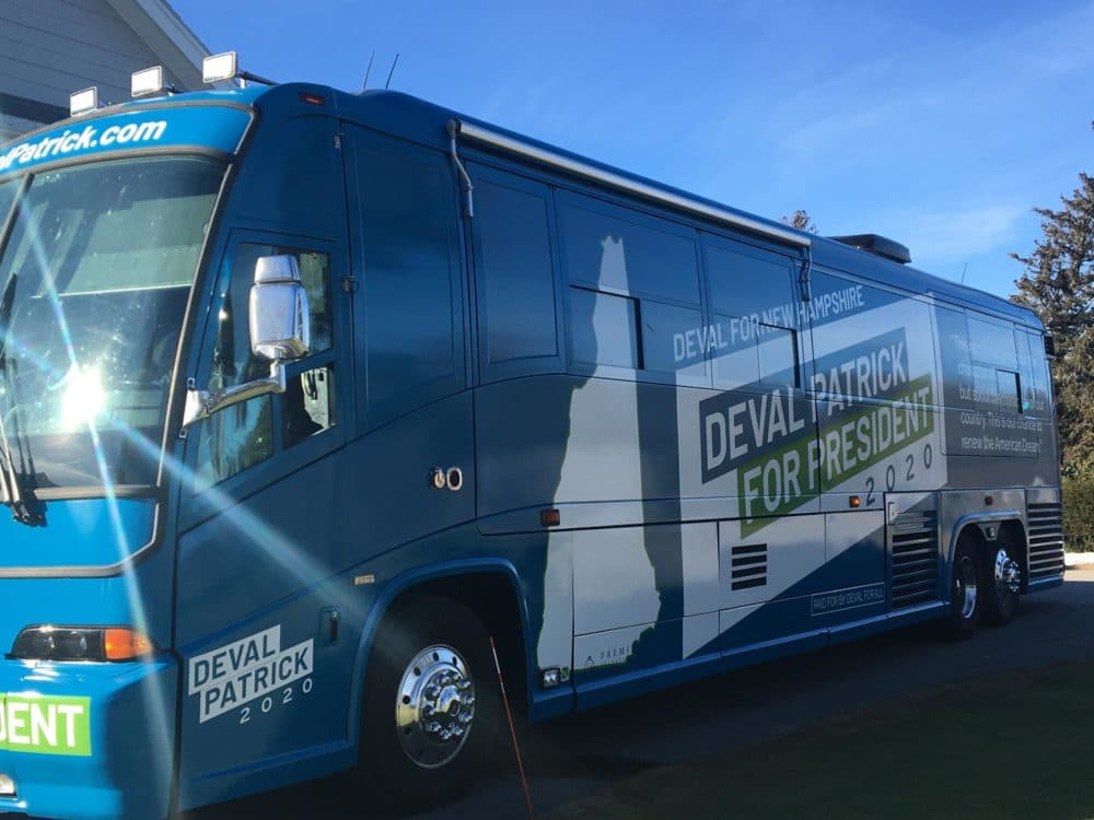 Deval Patrick's presidential campaign bus. (Nancy Eve Cohen/NEPR)