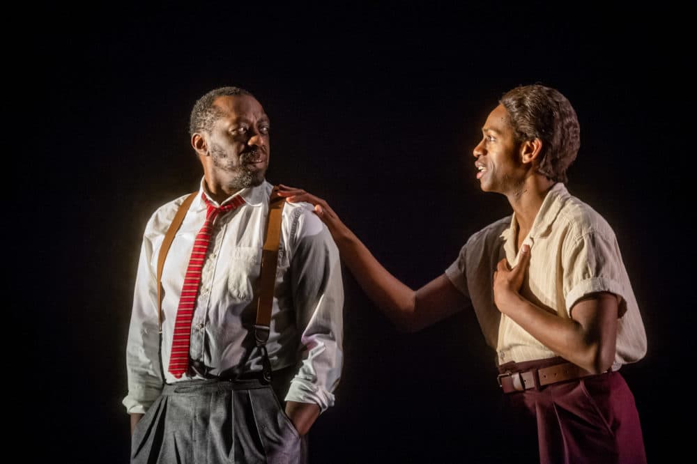 Edwin Lee Gibson and Eric Berryman in &quot;Detroit Red,&quot; in its world premiere at the Emerson Paramount Center. (Courtesy Randall Garnick Photography)