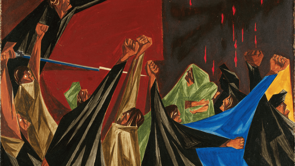 Panel 1, 1955, from Jacob Lawrence's &quot;Struggle: From the History of the American People, 1954–56. Courtesy Bob Packert/PEM