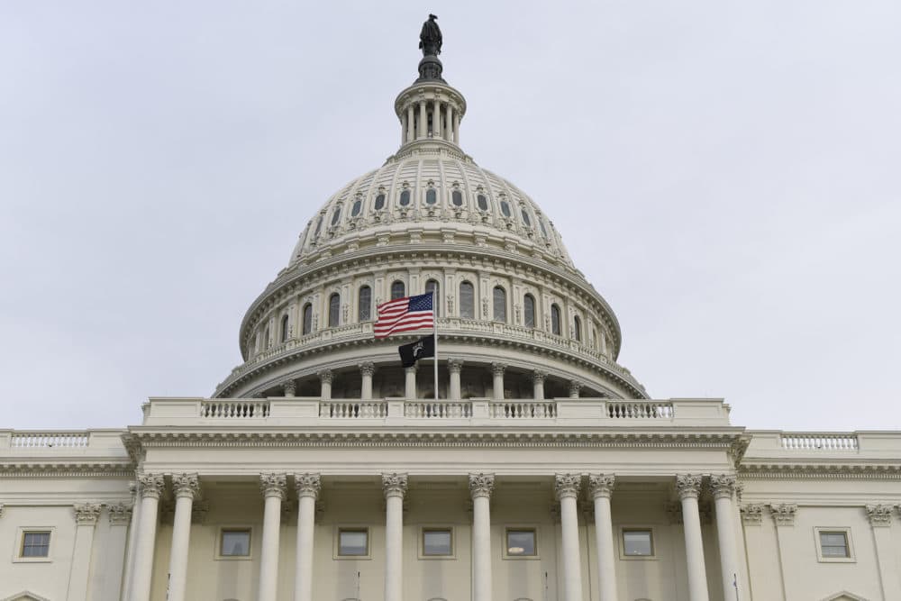 The flag flies outside the U.S. Capitol ahead of President Trump delivering his State of the Union address to a joint session of Congress on Capitol Hill in Washington on Tuesday. (Susan Walsh/AP)