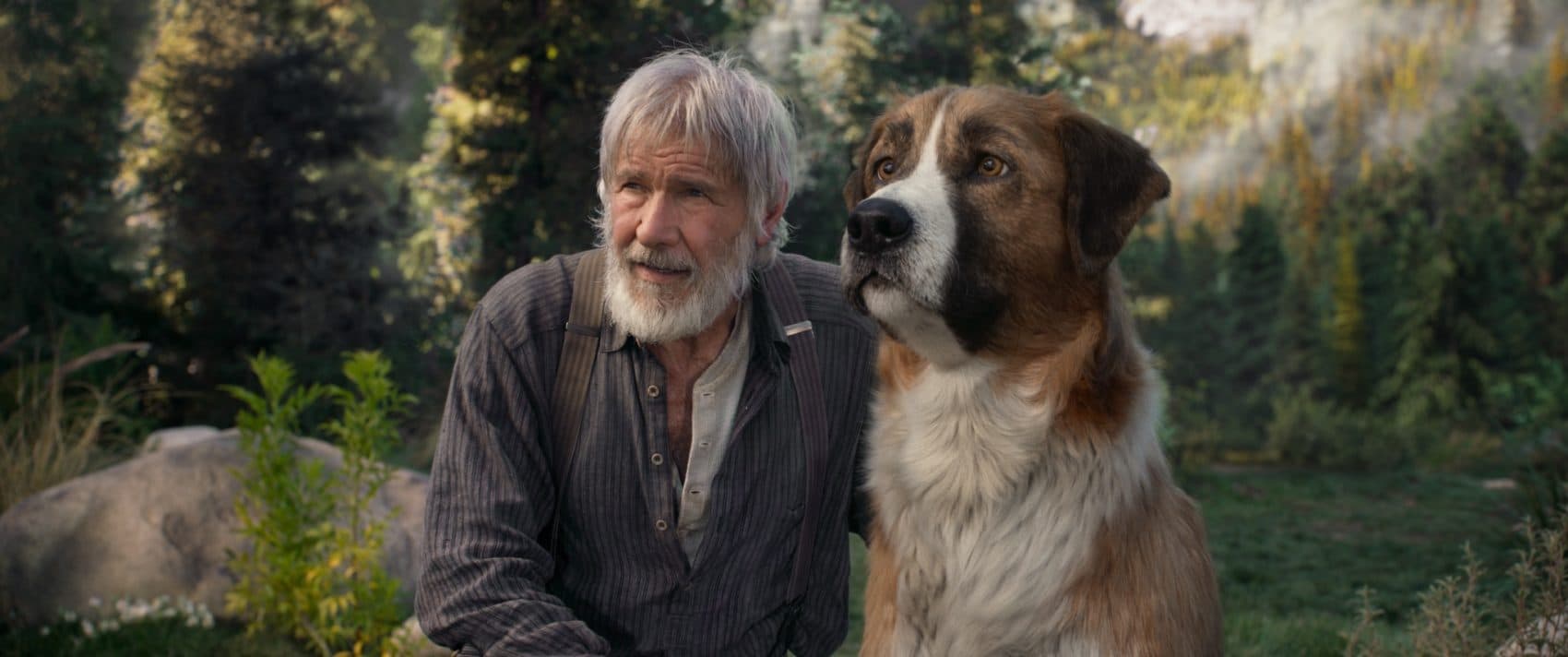 Harrison Ford as John Thornton with Buck in &quot;Call of the Wild.&quot; (Courtesy Twentieth Century Fox)