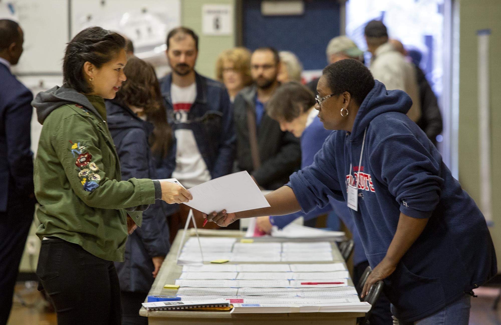 PHOTOS Mass. Voters Hit The Polls On Super Tuesday WBUR News