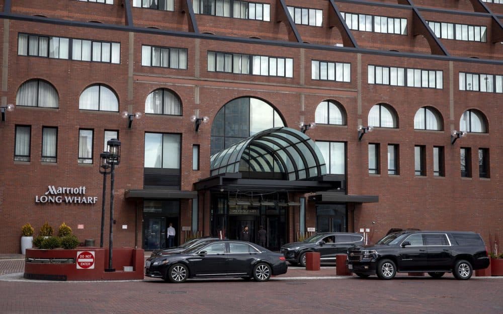 The Marriott Long Wharf hotel in Boston. (Robin Lubbock/WBUR)