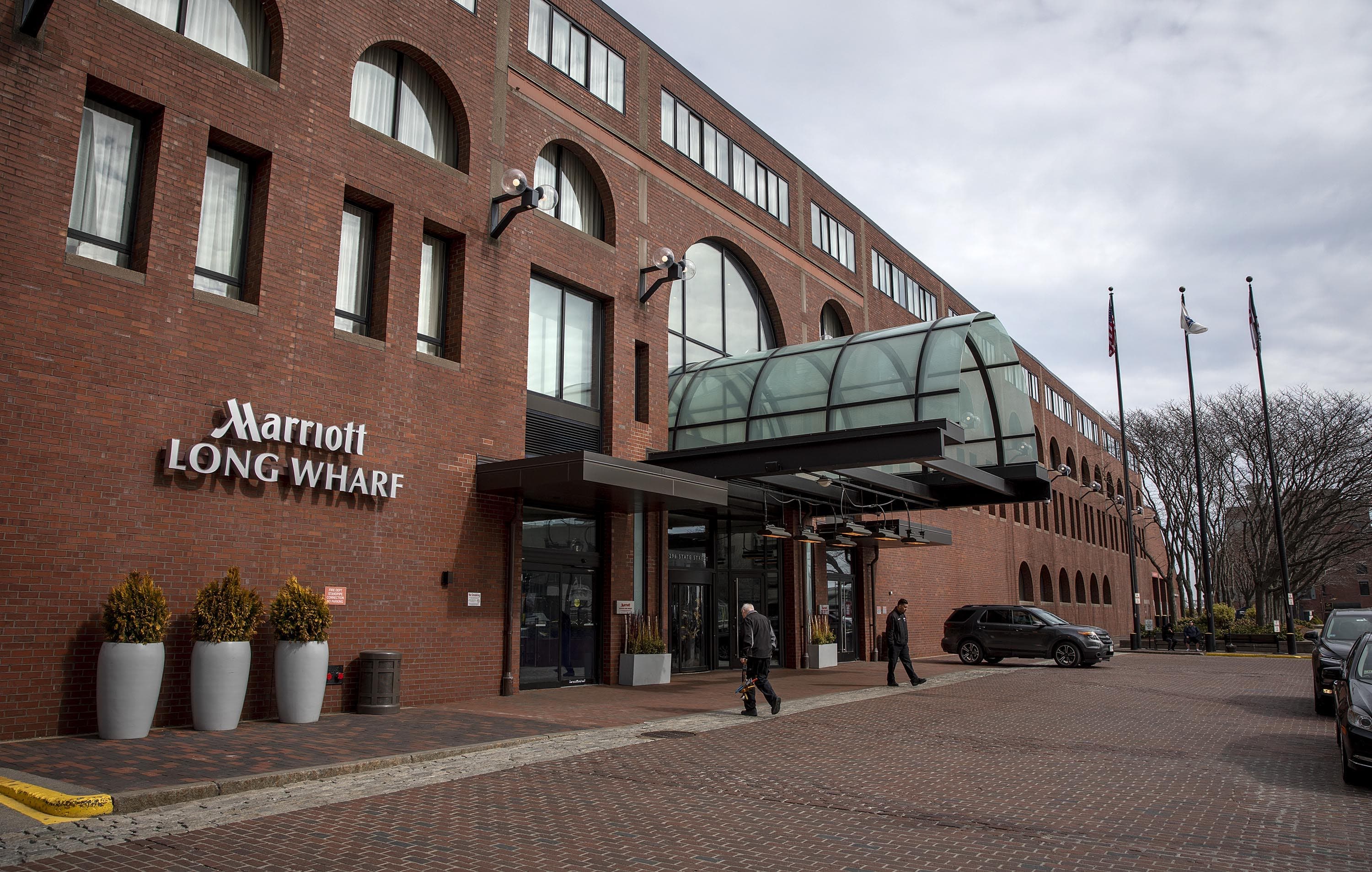 The Marriott Long Wharf hotel in Boston. (Robin Lubbock/WBUR)