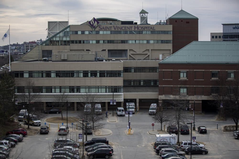 Saint Vincent Hospital in Worcester. (Jesse Costa/WBUR)