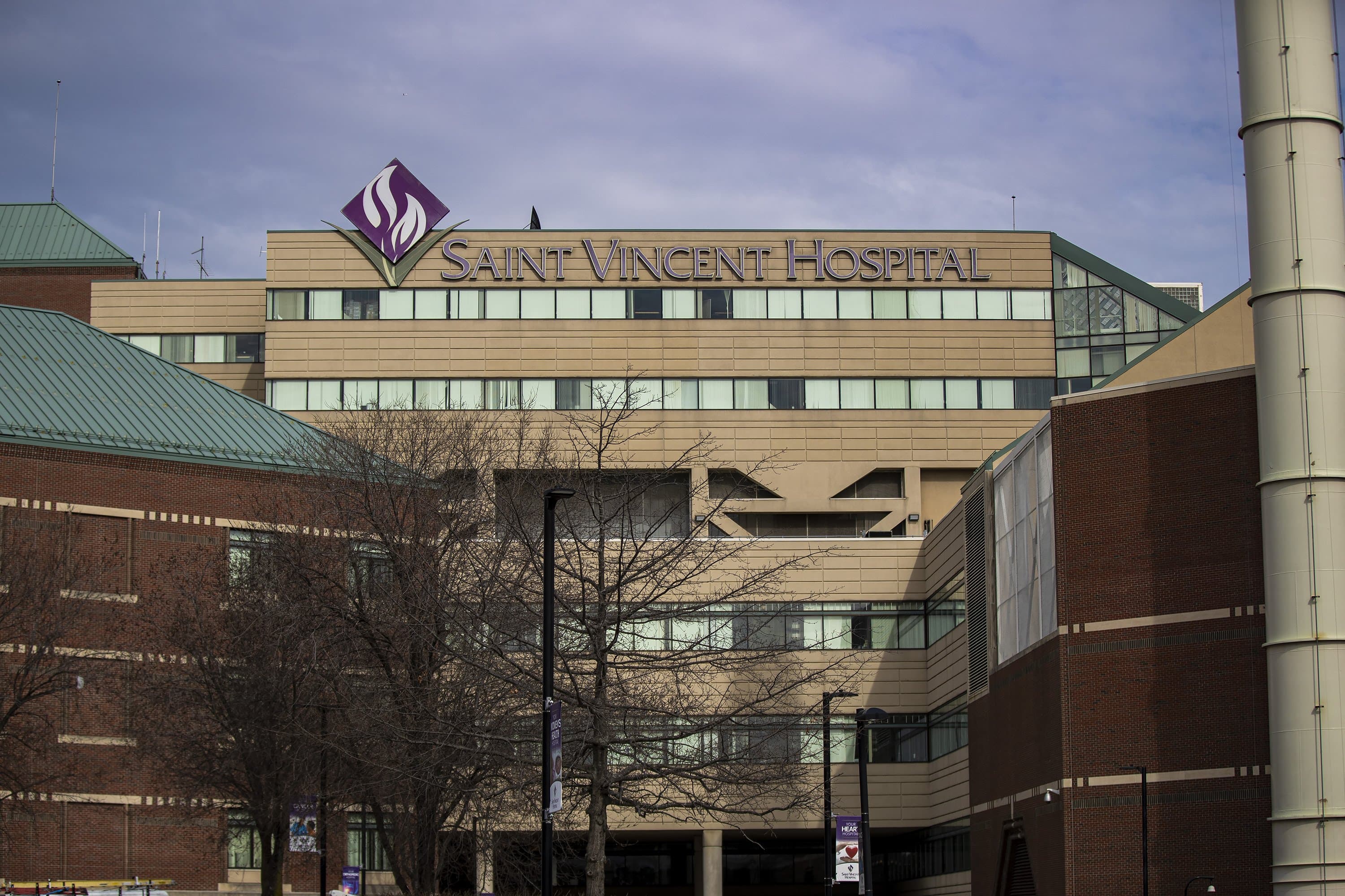 St. Vincent Hospital in Worcester. (Jesse Costa/WBUR)St. Vincent Hospital in Worcester. (Jesse Costa/WBUR)