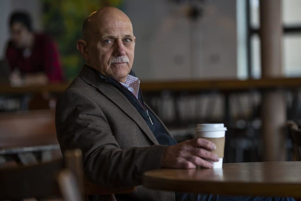 Jim Direda has been attending AA meetings almost daily for about half of his life. (Jesse Costa/WBUR)