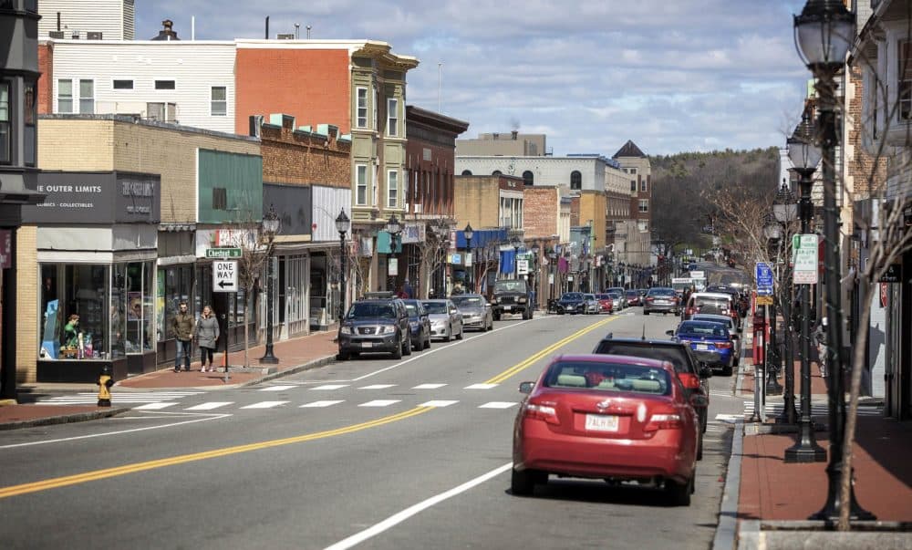 Moody Street, Waltham, Mass. (Robin Lubbock/WBUR)