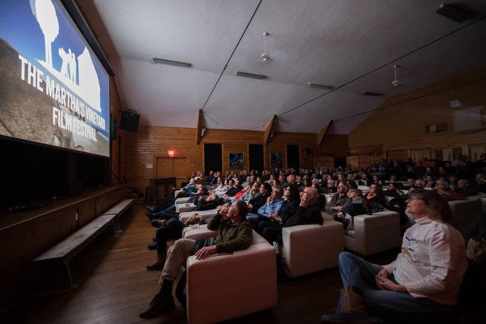 An audience watches a film screening during The Martha's Vineyard Film Festival in 2019. (Courtesy)