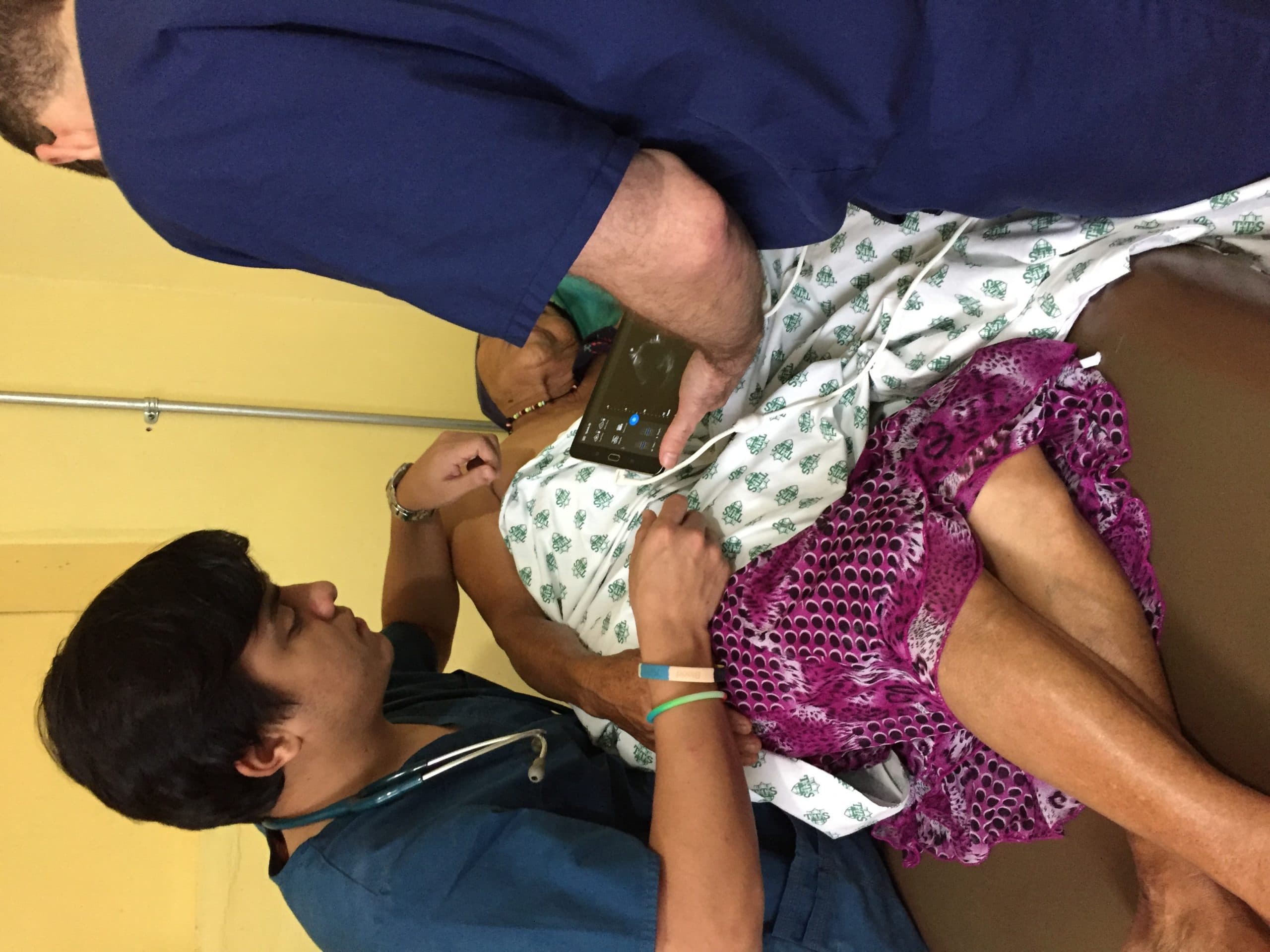 Dr. Victor Flores treats a patient in a clinic in Opatoro, Honduras.