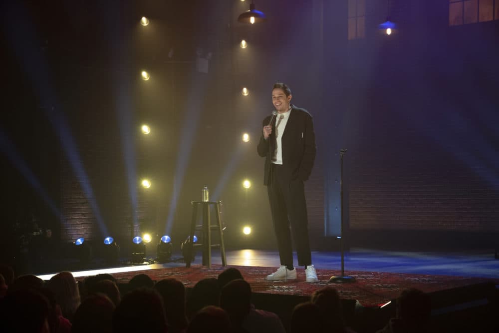 Pete Davidson performing during his special &quot;Alive From New York.&quot; (Courtesy Marcus Price/Netflix)