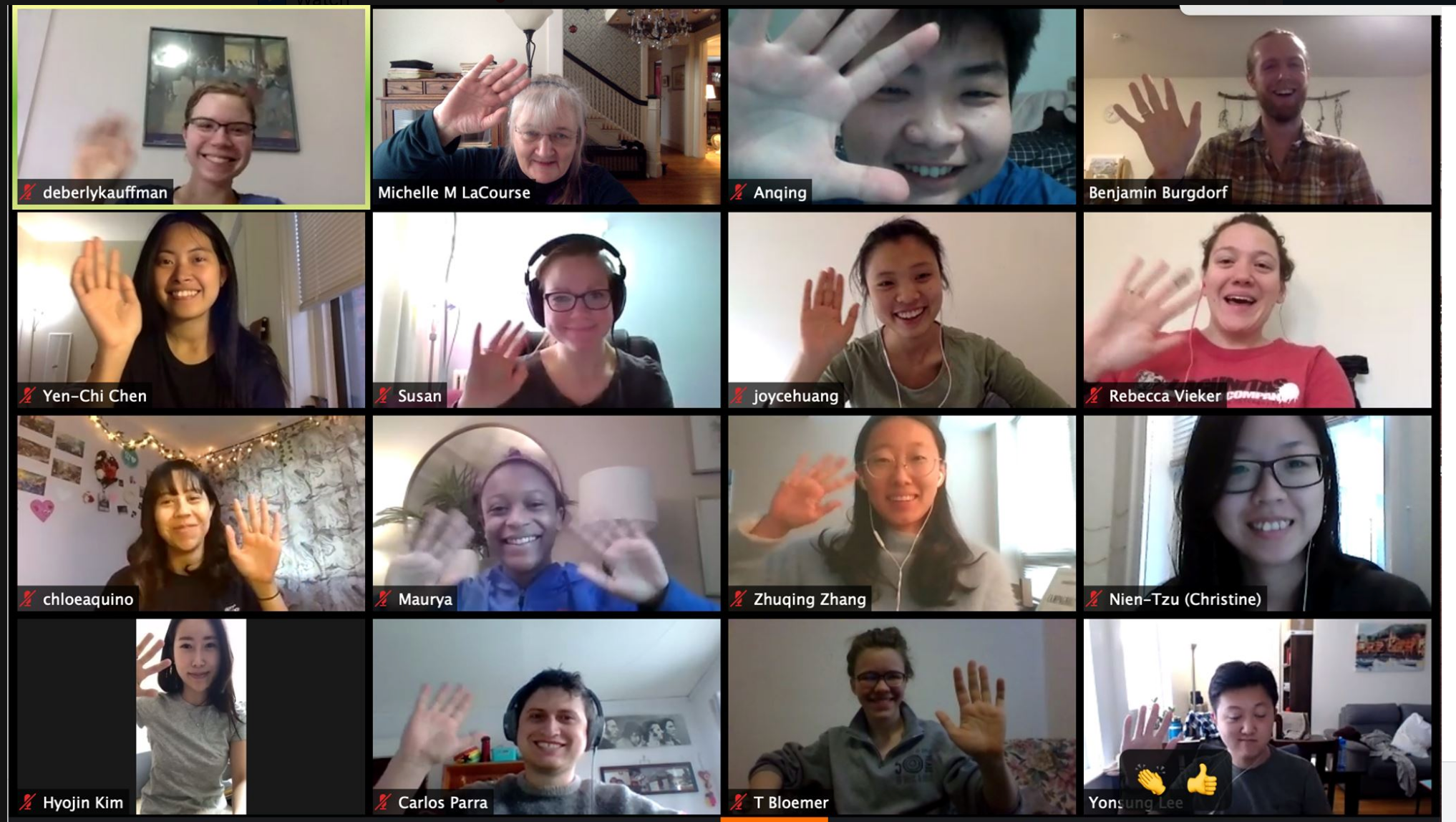 Screen shot of Michelle LaCourse's Viola Studio Class on Tuesday, March 17. (Courtesy, Boston University)