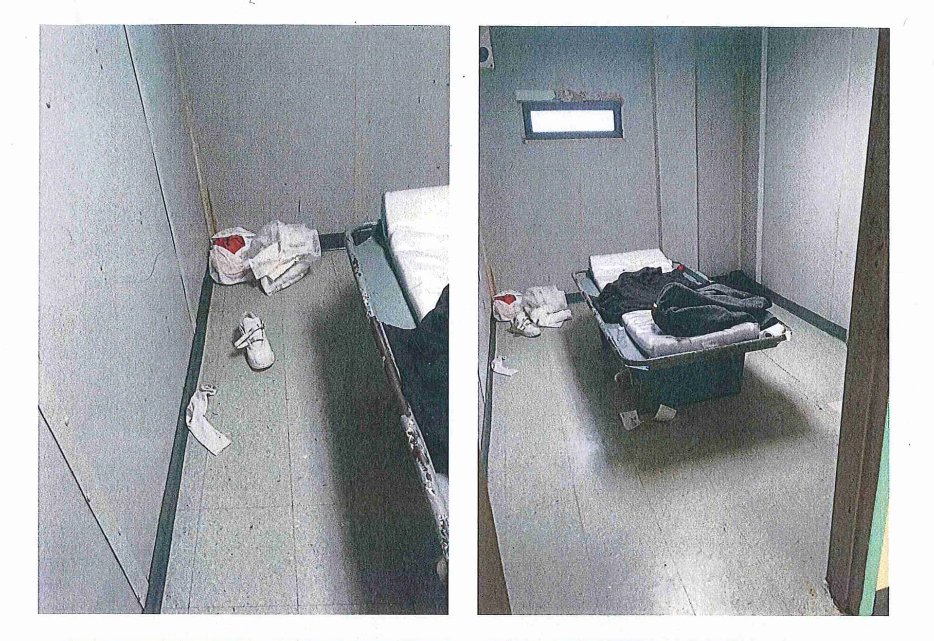 Investigation photographs of &quot;Risk Room 3&quot; after the death of Kevin Chamberlain. (Courtesy Essex County jail)