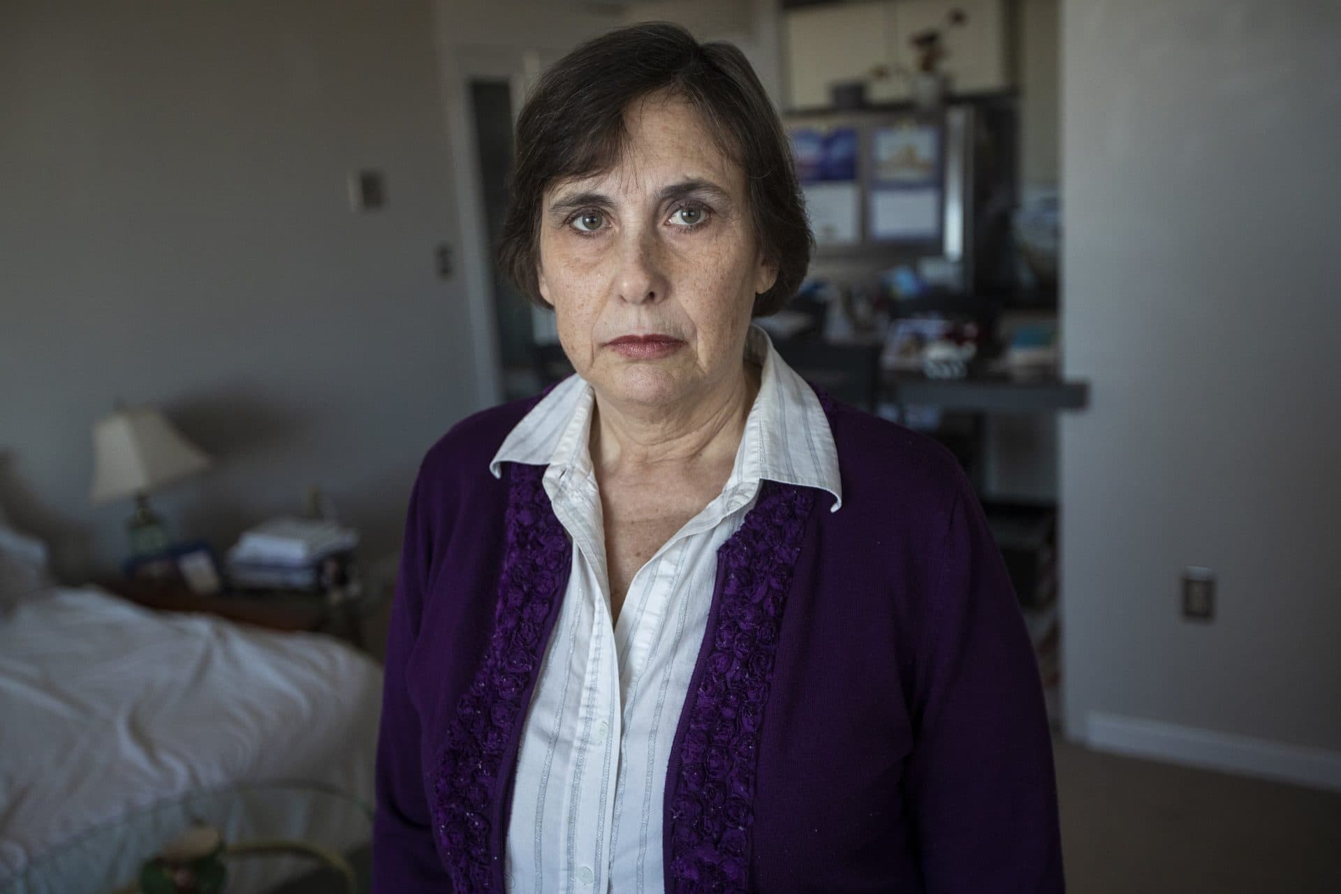 Ellen Shannon at her South Shore home. (Jesse Costa/WBUR)