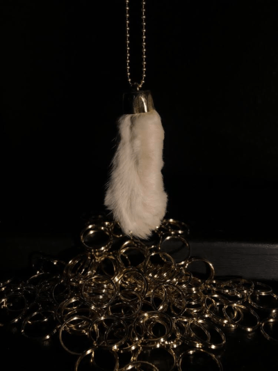 Ball chain, a rabbit's foot and key chains are all being used in Georden West's installation &quot;Queer Body in Ecstasy.&quot; (Courtesy Zachary Thomas)