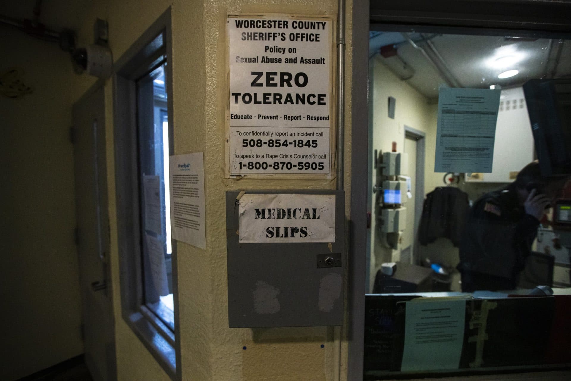 A box where inmates at the Worcester County jail submit 