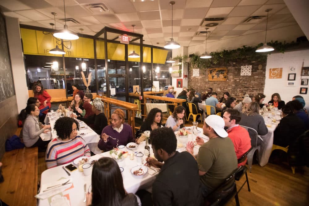 Diners at the Food &amp; Folklore Islamic diaspora dinner in Feb. 2020. (Courtesy Kay Joplin Photography)