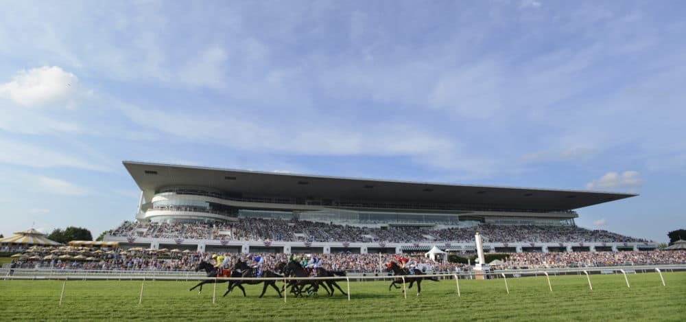 Arlington International Racecourse, where Perry's jockey training began. (AP Photo/Paul Beaty)