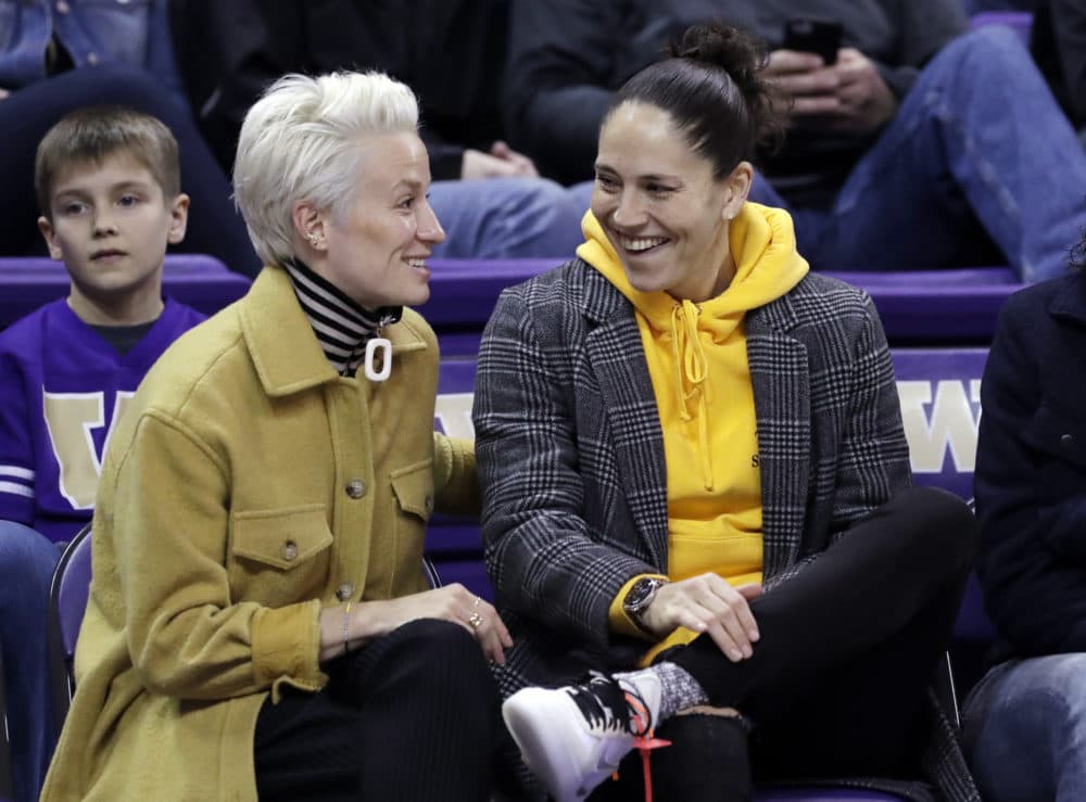 Megan Rapieno (left) and Sue Bird (right) join Only A Game to talk about the state of women's sports. (Elaine Thompson/AP)