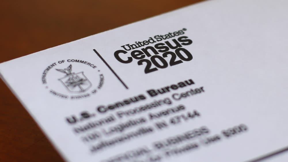 An envelope containing a 2020 census letter mailed to a U.S. resident is shown in Detroit April 5, 2020. (Paul Sancya/AP)