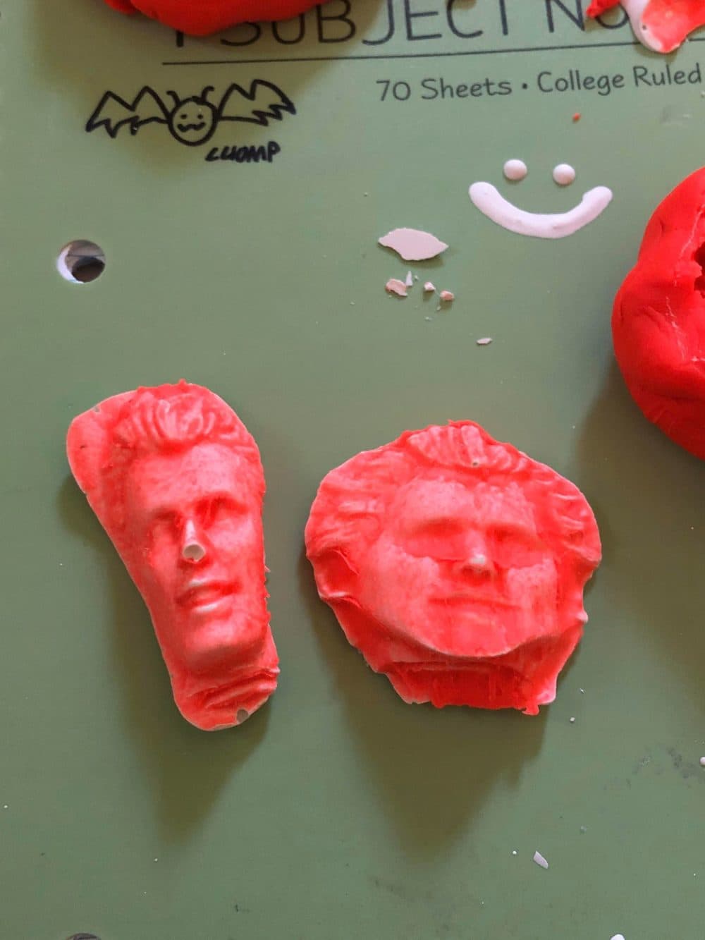 A cast plaster manipulated Ken doll head using a playdough mold by Ezra Testa. (Courtesy Marjee Levine)