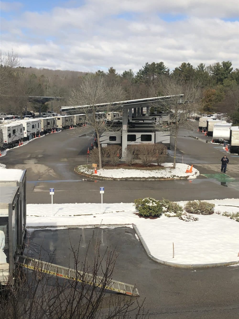 About a hundred workers are sequestered at National Grid's temporary command center during the pandemic. Courtesy of National Grid