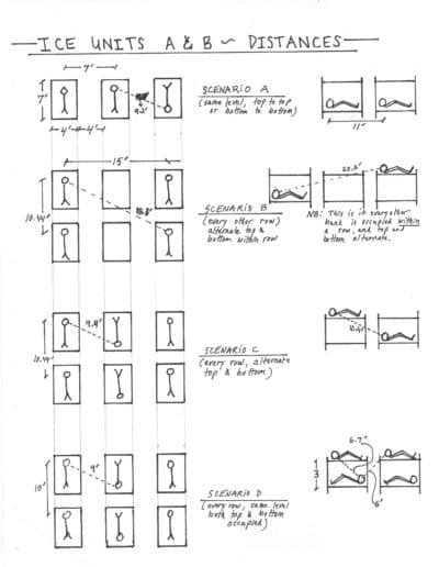 A diagram submitted by ICE and the Bristol County Sheriff’s Office shows the layout of detainee sleeping quarters at the Bristol County House of Correction. (ICE document submitted to the court)