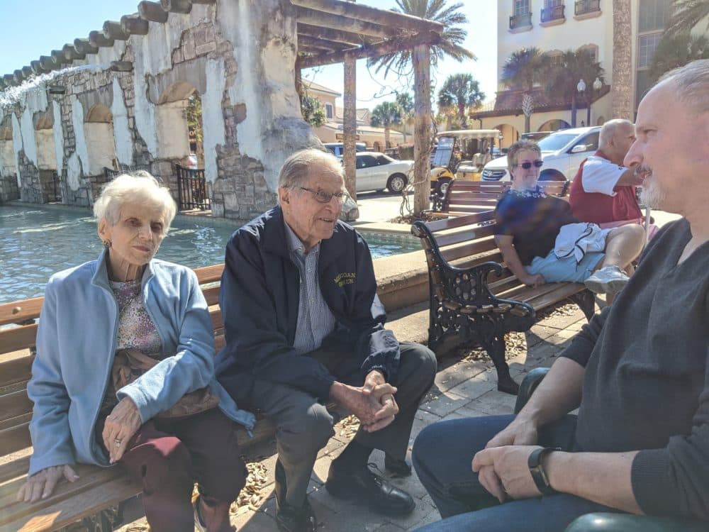 Minna and Richard Passman in Florida, where they lived in an independent living residence. (Courtesy Bill Passman)