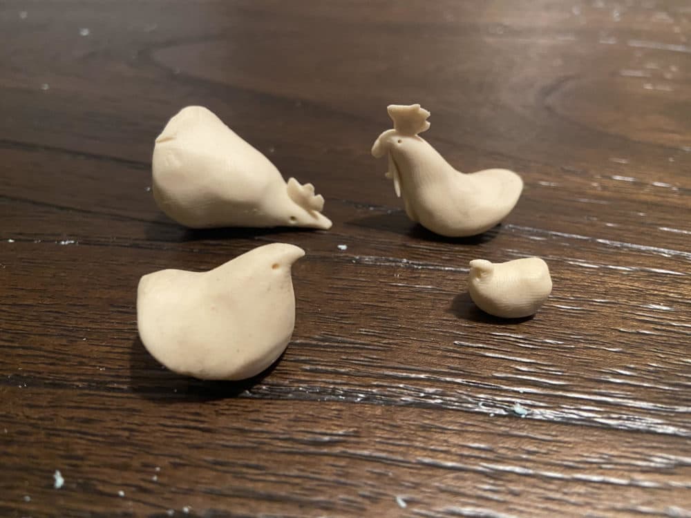 A tiny chicken club made of sculpey, by Molly Harrington (Courtesy Chuck Stigliano)