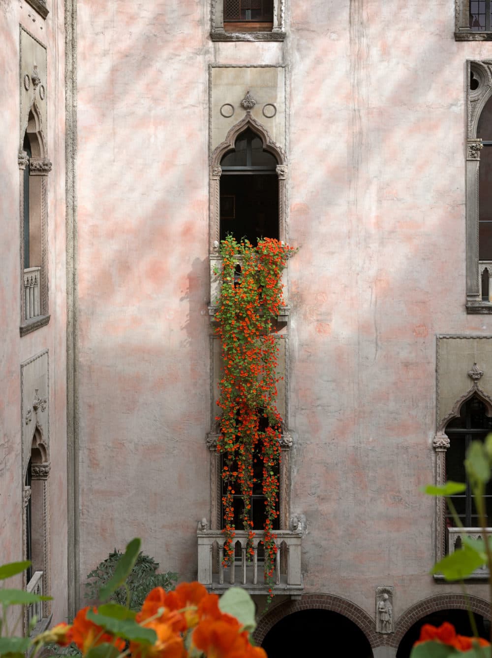 In a typical year, nasturtiums cascade into the museum's courtyard. (Courtesy Isabella Stewart Gardner Museum)