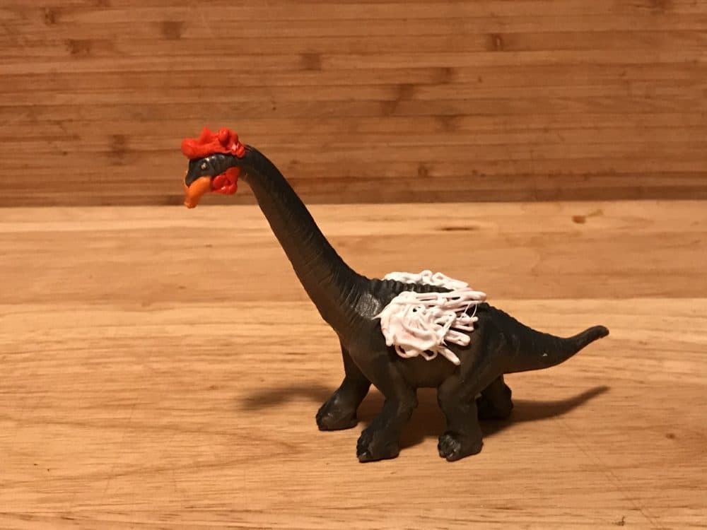 A dinosaur with chicken wings, created by Chuck Stigliano. (Courtesy Chuck Stigliano)
