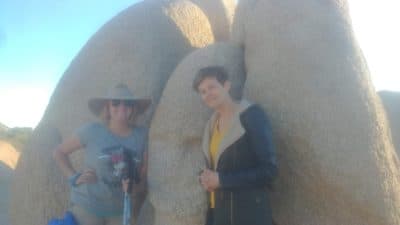 Jana Bounds (left) and Sabine Klein hike together in Joshua Tree (Courtesy Jana Bounds)