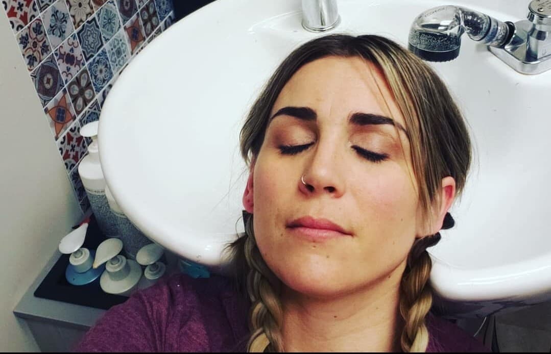 Kristin Snyder, hair stylist in Ann Arbor, Michigan, in February 2020. (Courtesy)