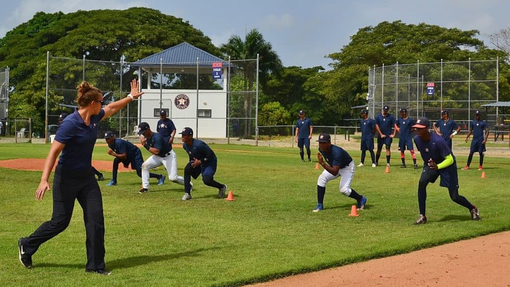 Balkovec has since used her Spanish to help her coaching, like in Dominican Republic in 2017. (Courtesy Rachel Balkovec)