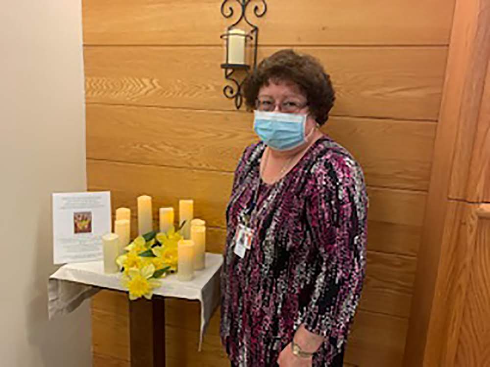 Cathy Pimley supervises pastoral care at UMass Memorial Medical Center. She says dealing with the pandemic as a spiritual advisor has been surreal and profound. (Courtesy Cathy Pimley)