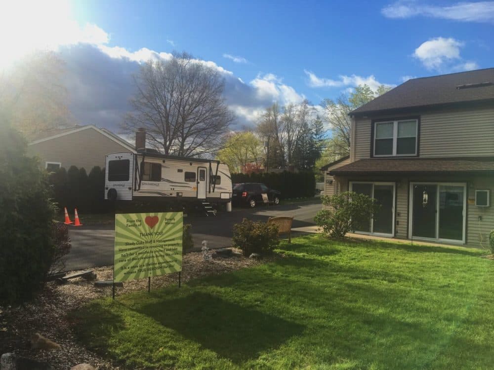 An RV sits outside Shady Oaks Assisted Living. (Courtesy of Tyson Belanger)