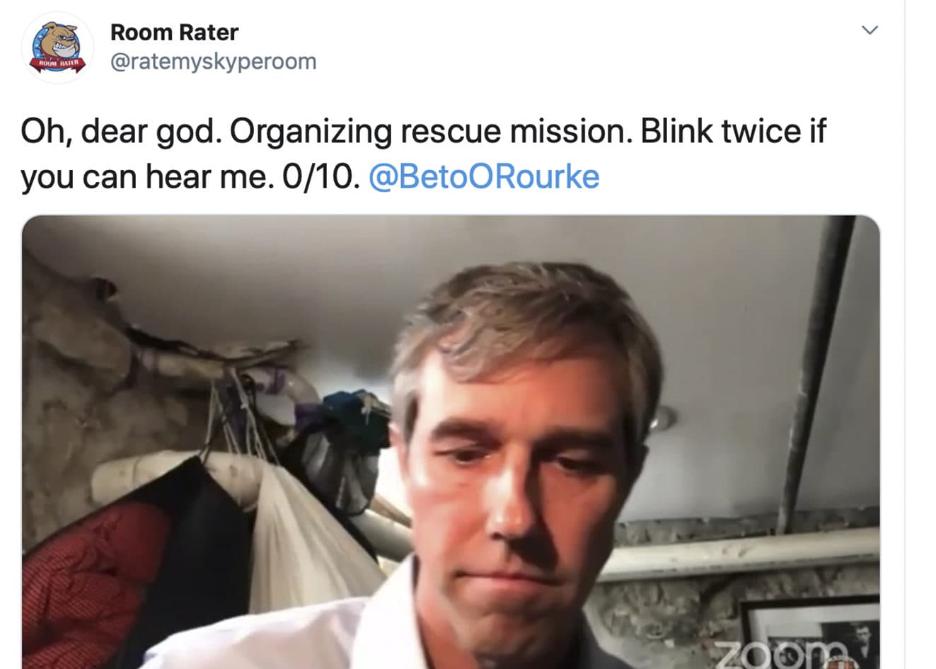 Ever since the coronavirus forced pundits, reporters, analysts and sports figures to speak to the masses from their dens, living rooms and kitchens, television has given us a peek at the famous and not-so-famous — a glimpse we never got when they were in the studio. (Twitter page of Room Rater via AP)
