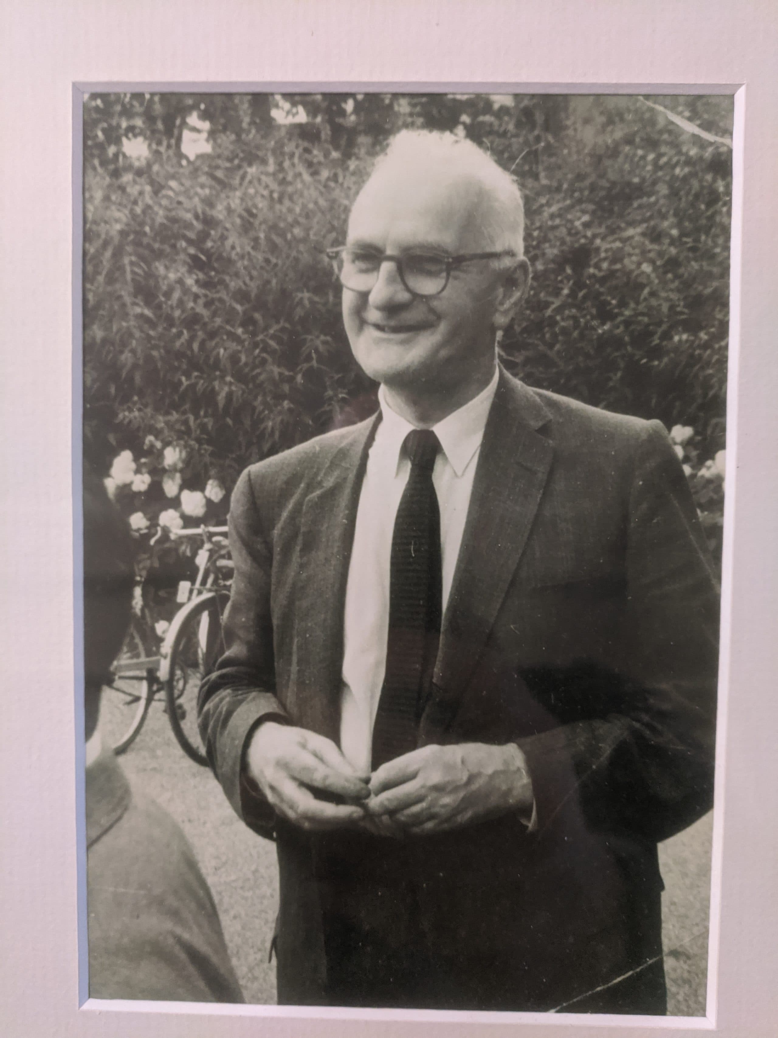 Dr. Ewen Cameron at a garden party (courtesy Duncan Cameron)