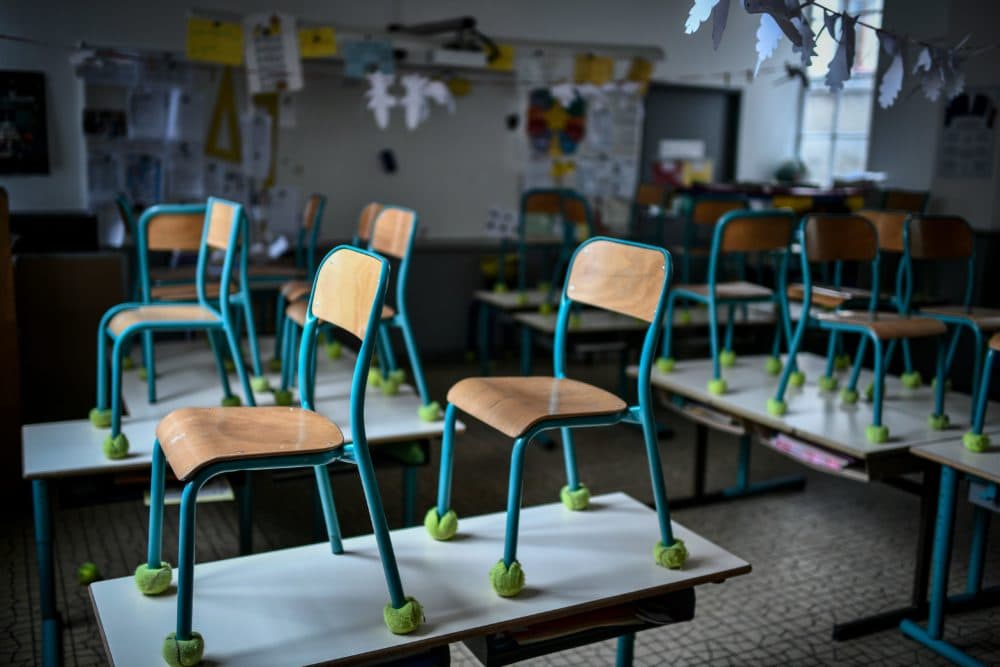 An empty classroom.(Stephane de Sakutin/AFP/Getty Images)