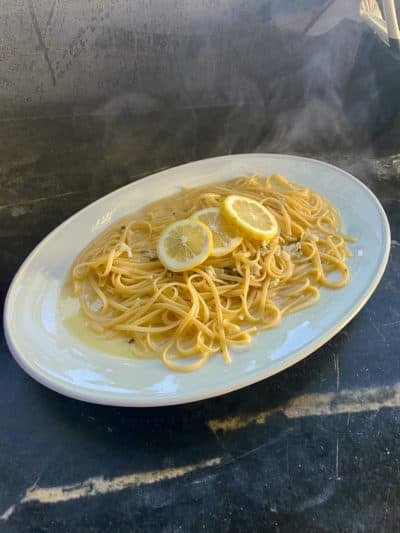 Spaghetti al limone. (Kathy Gunst/Here &amp; Now)