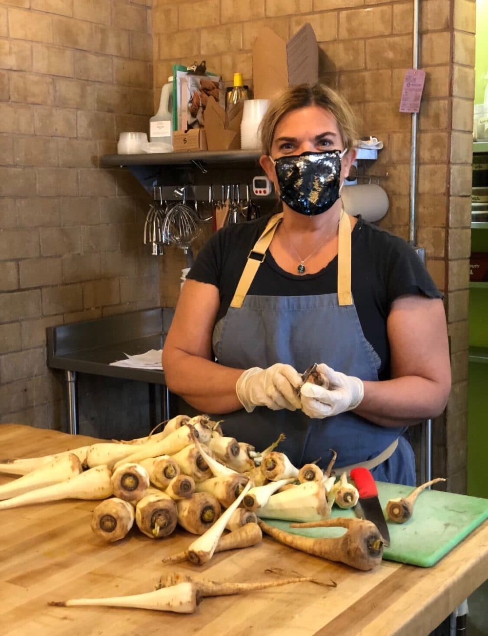 Cooking with a mask is new,” Ana Sortun said. “None of us have ever cooked without being able to smell anything.” (Courtesy)