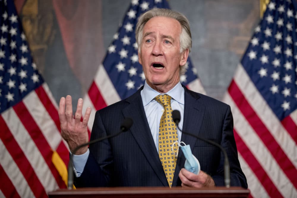House Ways and Means Committee Chair Richard Neal speaks during a signing ceremony for the Paycheck Protection Program and Health Care Enhancement Act after it passed the House in April. (AP Photo/Andrew Harnik)