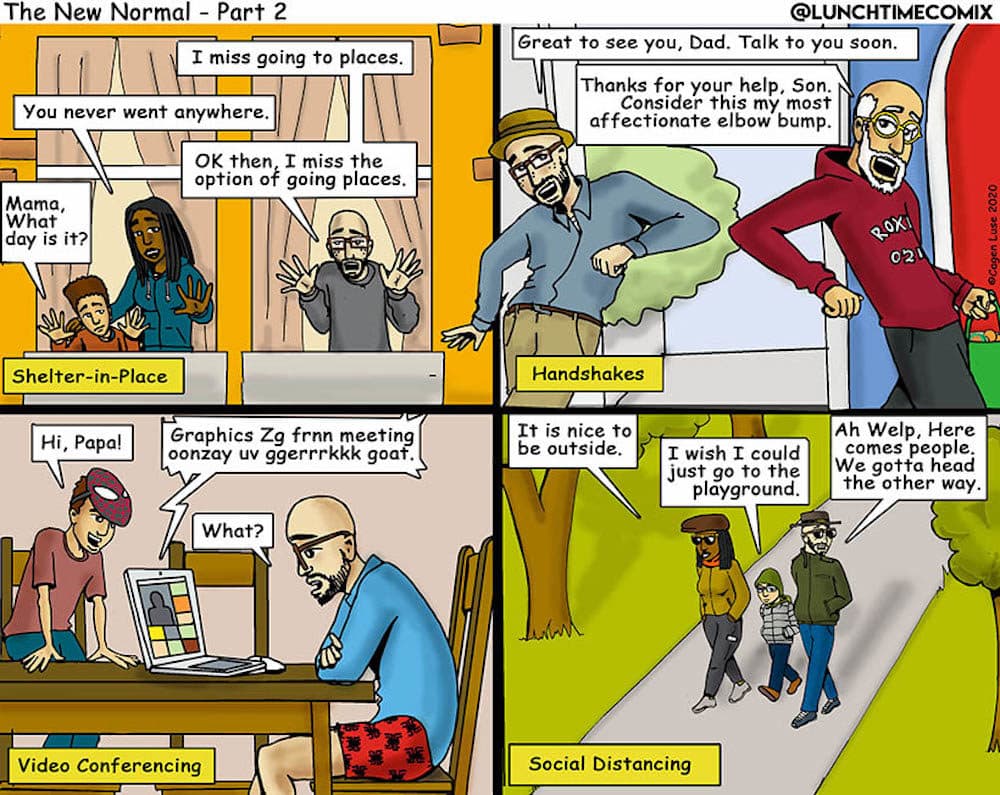 Part 2 of Cagen Luse's comic strip series &quot;The New Normal.&quot; (Courtesy Cagen Luse)