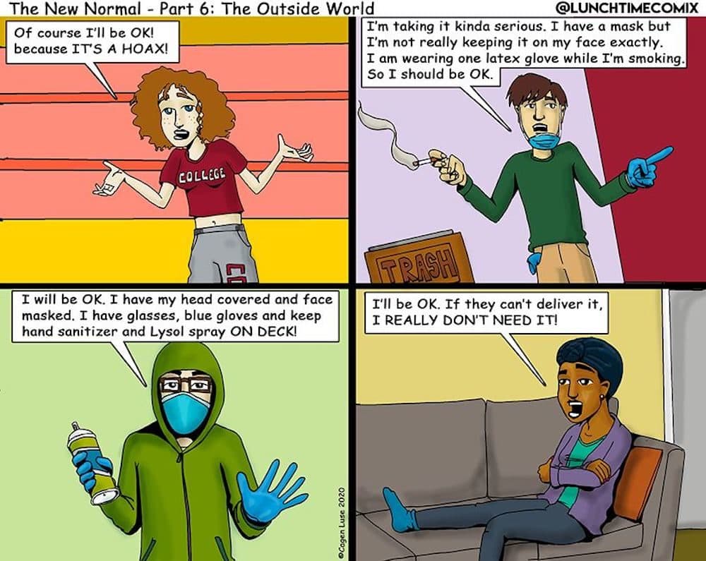 Part 6 of Cagen Luse's comic strip series &quot;The New Normal.&quot; (Courtesy Cagen Luse)