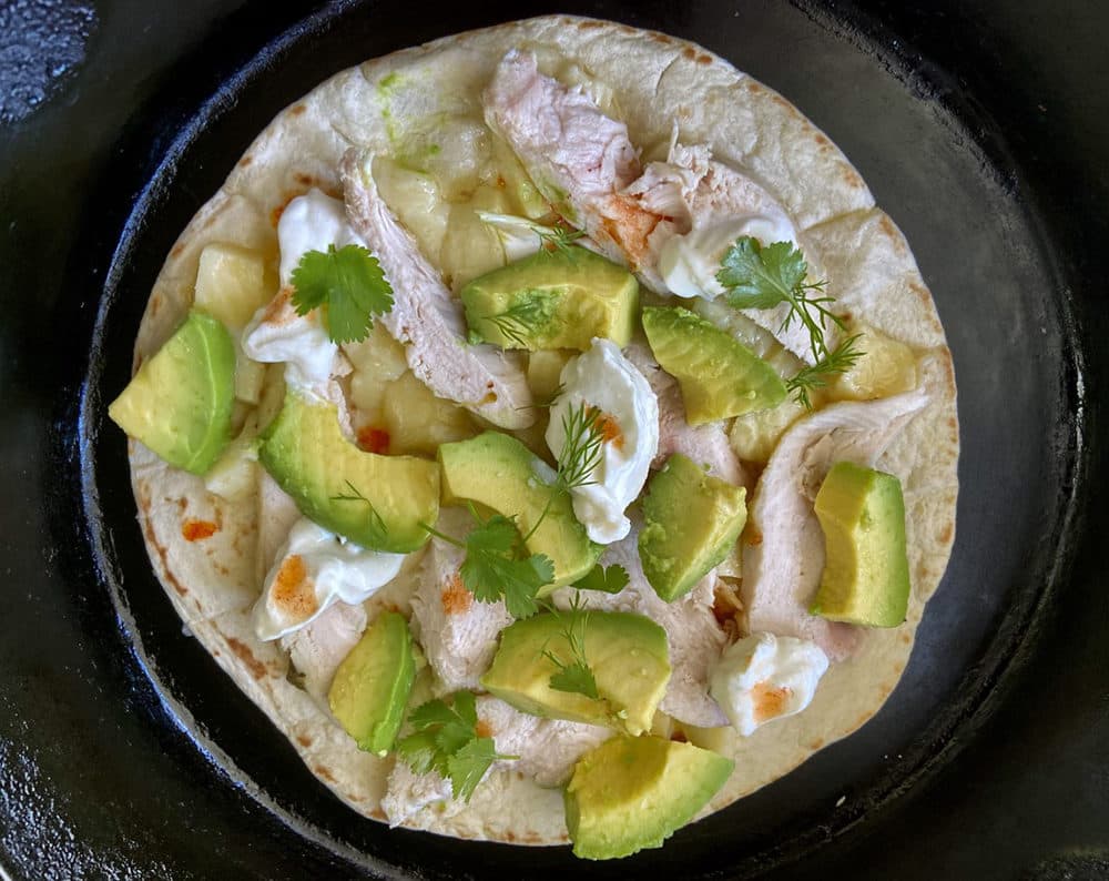 Chicken and avocado tacos by Kathy Gunst (Courtesy)