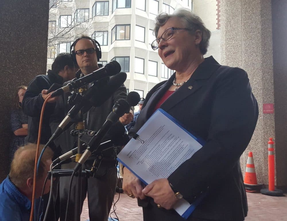 Maria Mossaides, at right, is the Massachusetts Child Advocate. (Photo by MassLive via NEPR/file)